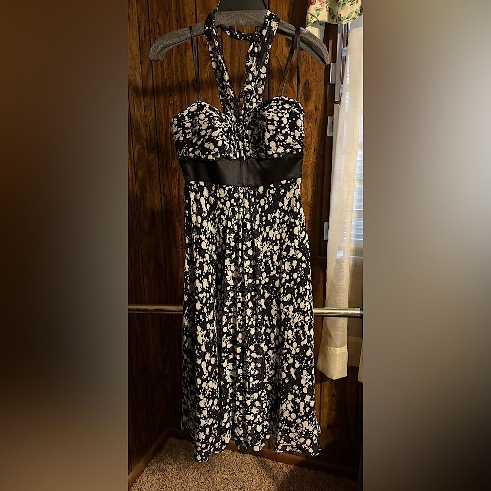 Elegant Black and White halter dress